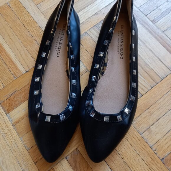 Christian Siriano Shoes - Christian Siriano flat studded black ballerinas shoes, size 7.5